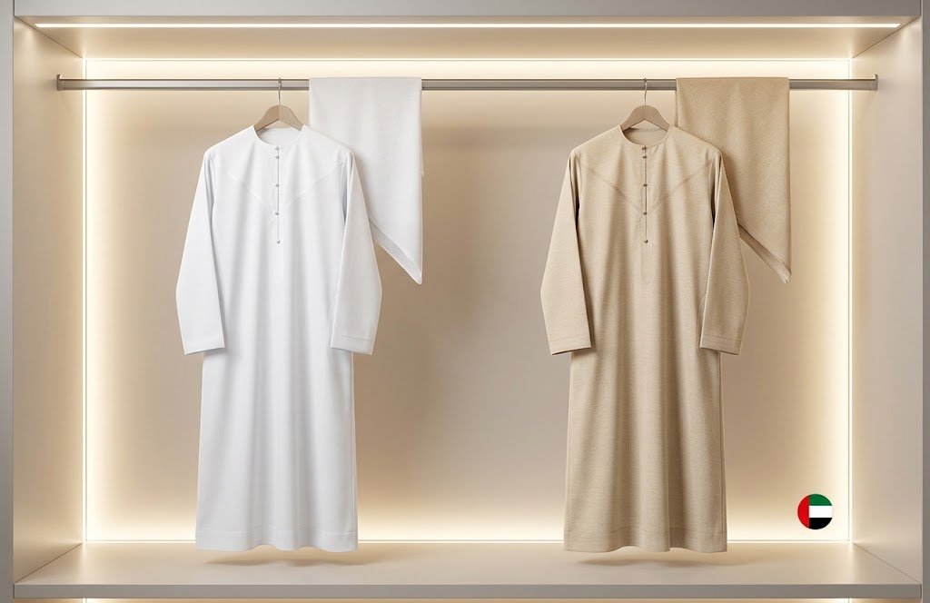 Where to buy a kandura in Dubai at Al Nashama traditional menswear store