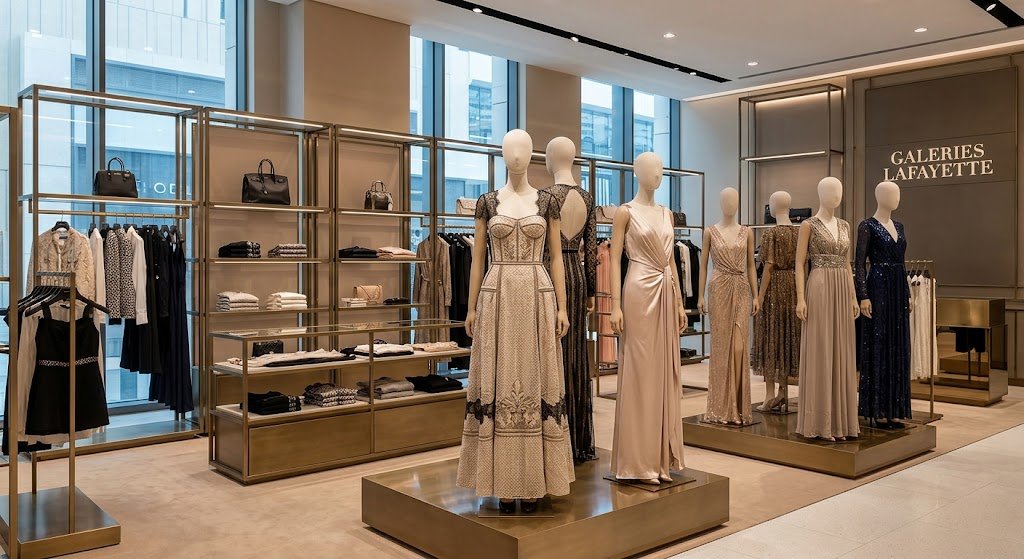 Designer dresses at Galeries Lafayette for shoppers looking where to buy dresses in Dubai